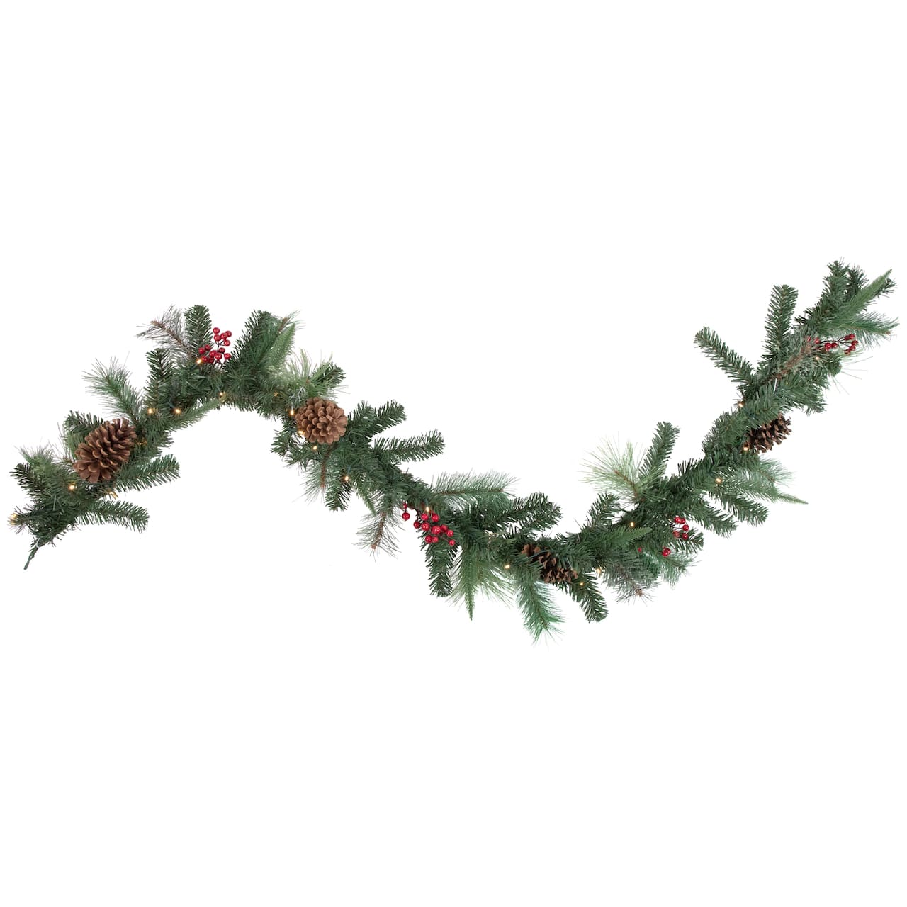 6ft. Pre-Lit Decorated Pine Cone & Berries Christmas Garland
